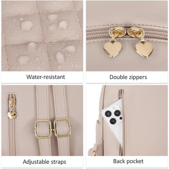 Mini Backpack Vegan Leather with Charm Tassel Brown - Picture 5 of 6